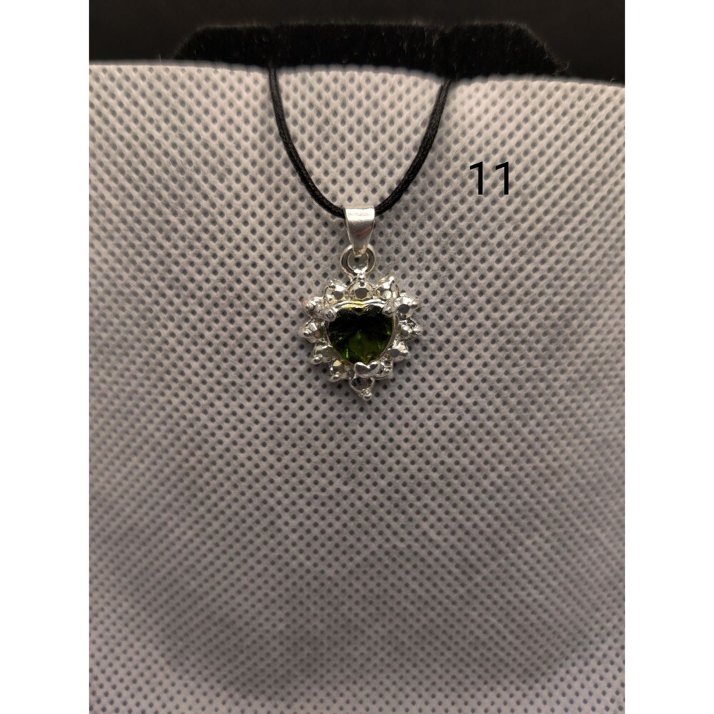 925 Green Rhinestone Pendant